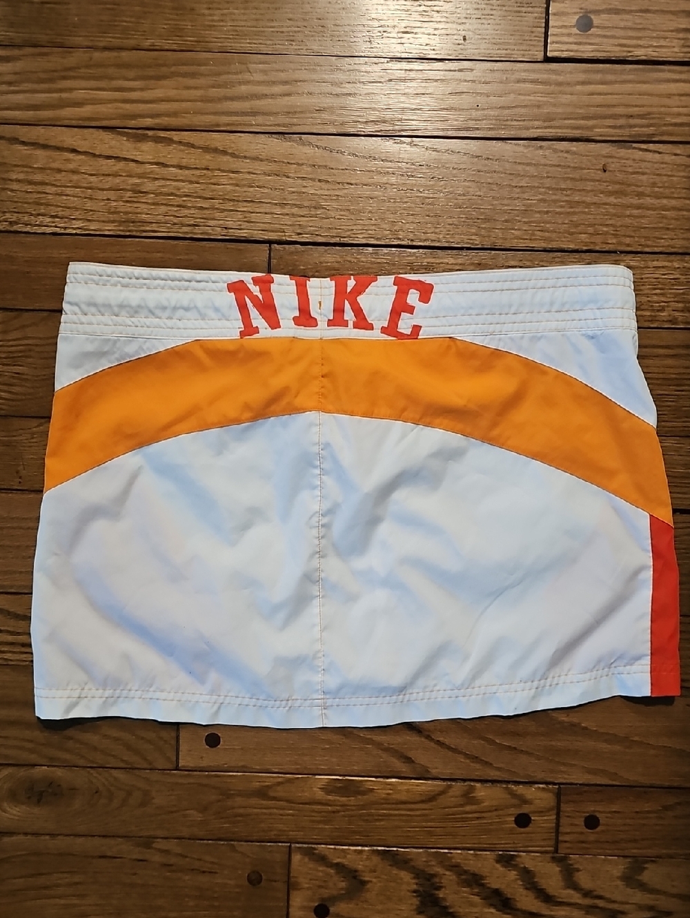 Nike White Orange Retro Athletic Skirt, Medium